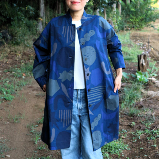 LAST1 ・Atelier coat “Kanna” Hikari (yellow x light gray)