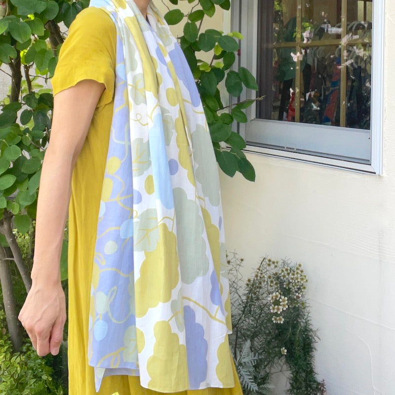 ストール「ひとつぶどう?」なごみ(コットン75%レーヨン25%)