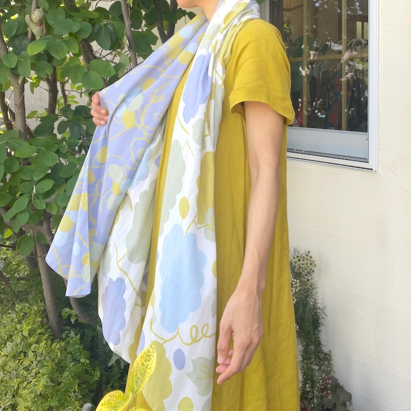 ストール「ひとつぶどう?」なごみ(コットン75%レーヨン25%)