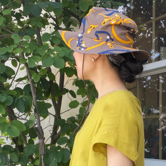 ハット(帽子)「イネ」オイシイネ!_ブラウン