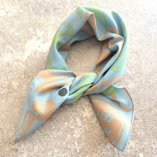 プチスカーフ「スパイス」アレンジ_ブルーベース(コットン75%レーヨン25%)