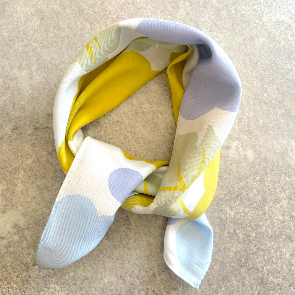 Petit scarf “Hitotsu Grape?” Nagomi_Tassel pattern (75% cotton 25% rayon)