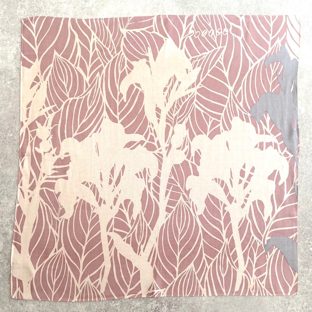 Petit scarf "Kanna" generous size_pink brown (40% silk 60% rayon)