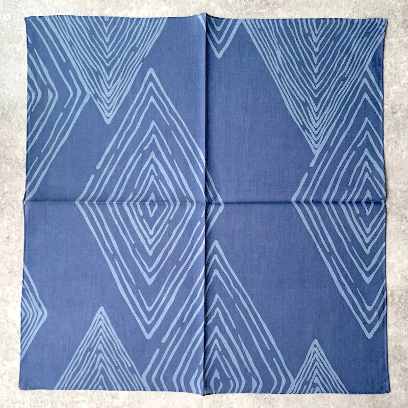 プチスカーフ「ミチ」落ち着こう(コットン100%)ひし柄