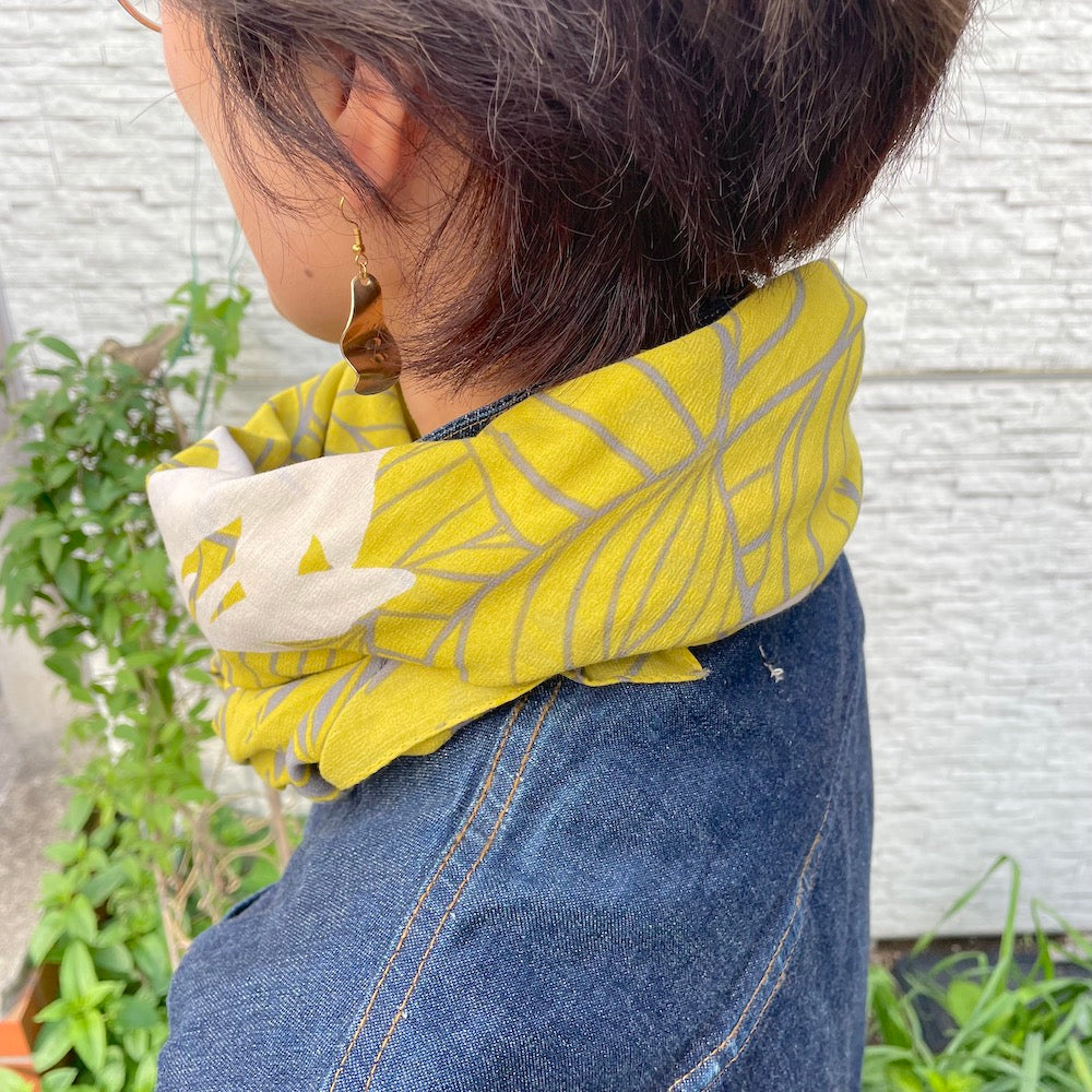 LAST1 スカーフ「カンナ」陽射し(コットンシフォン100%)