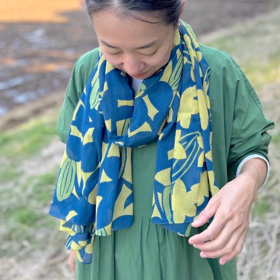 ストール「スターフルーツ」スター(コットンシフォン100%)