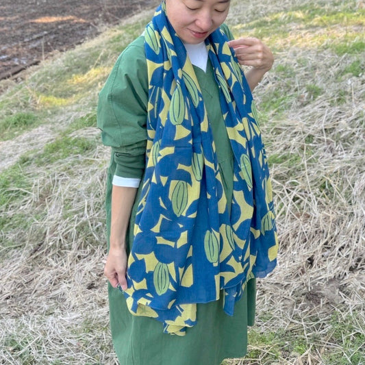 ストール「スターフルーツ」スター(コットンシフォン100%)