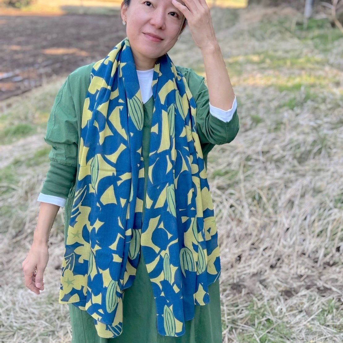 ストール「スターフルーツ」スター(コットンシフォン100%)