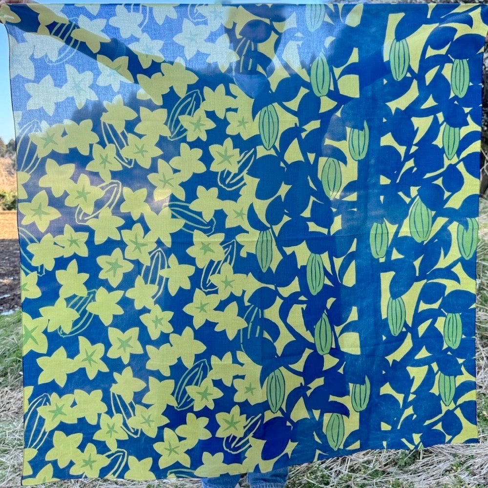 Scarf "Starfruit" Star (100% cotton chiffon)