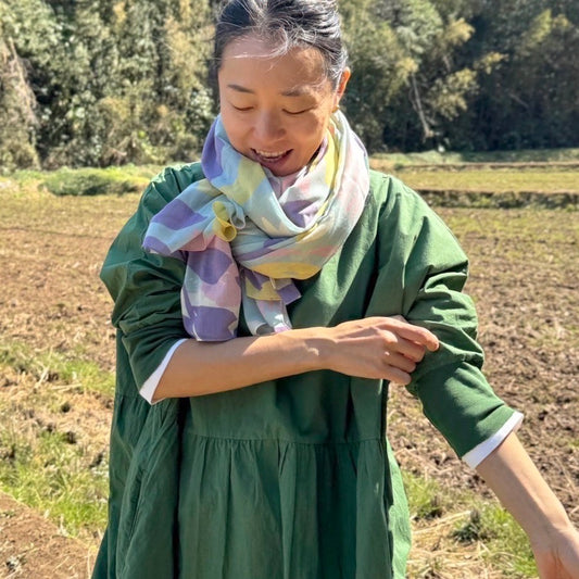 Stole "Tenki" uraraka (Bright) (100% cotton chiffon)