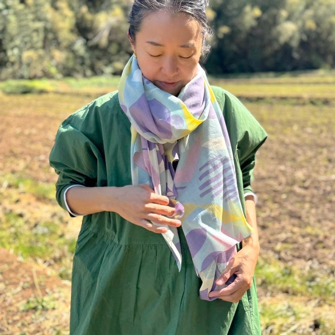 LAST1・ストール「テンキ」うららか(コットンシフォン100%)