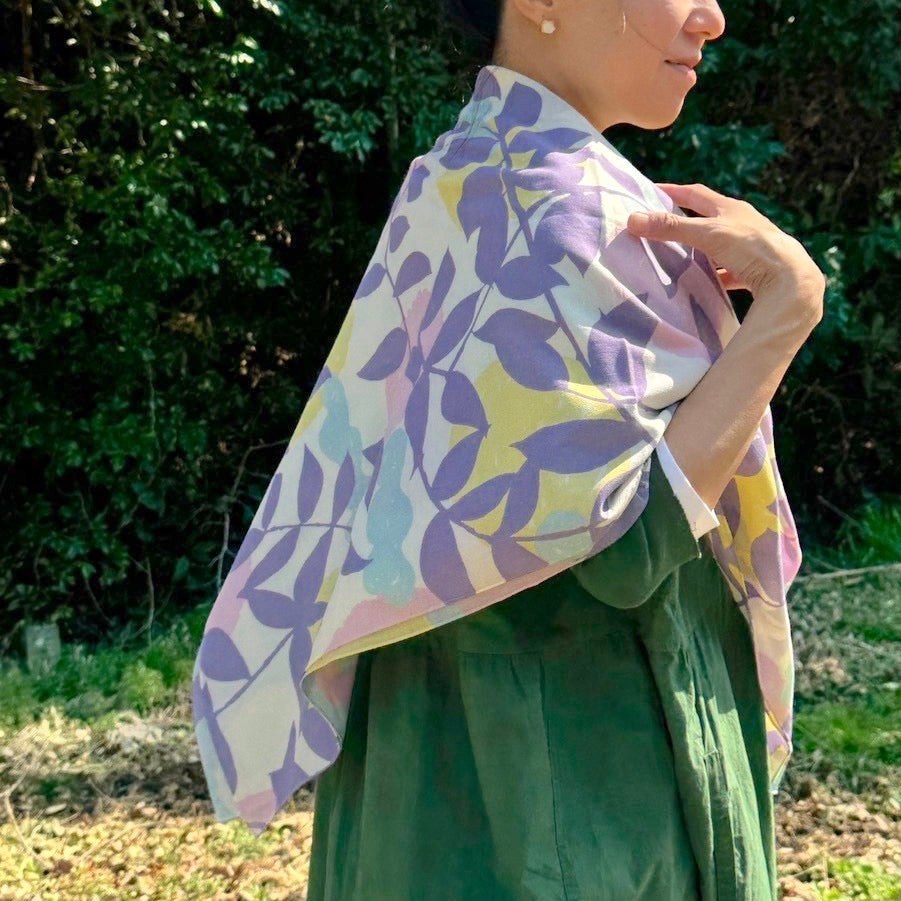 スカーフ「テンキ」うららか(コットンシフォン100%)