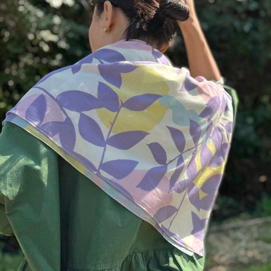 スカーフ「テンキ」うららか(コットンシフォン100%)
