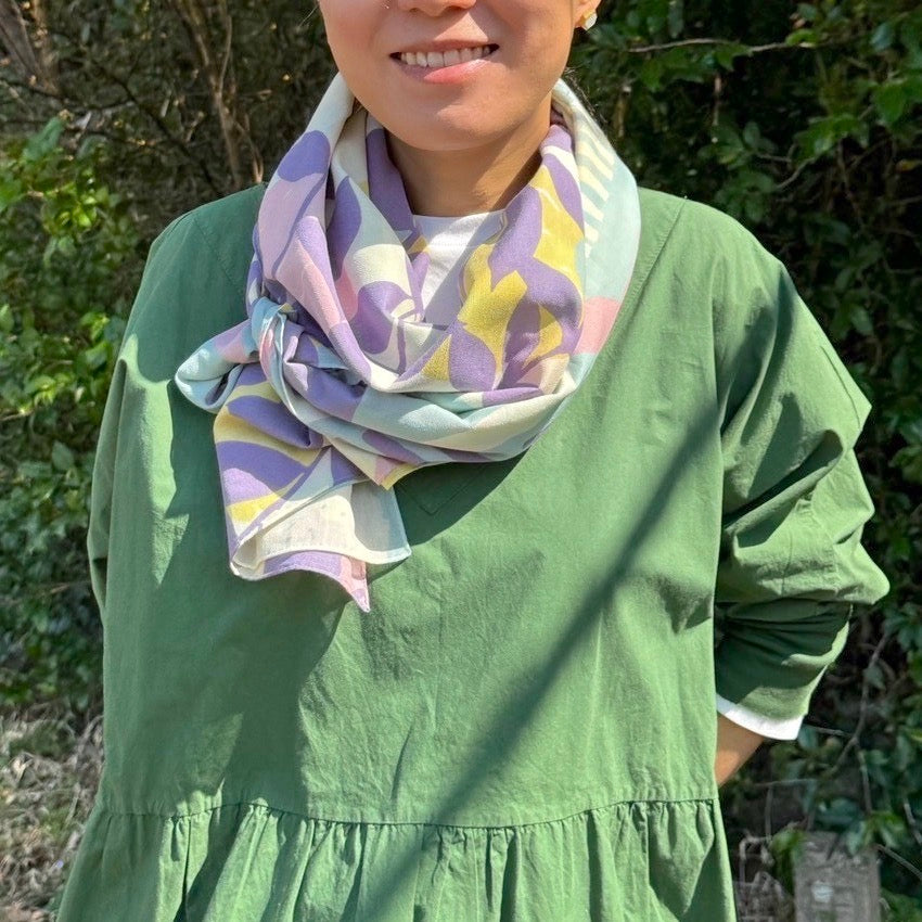 スカーフ「テンキ」うららか(コットンシフォン100%)