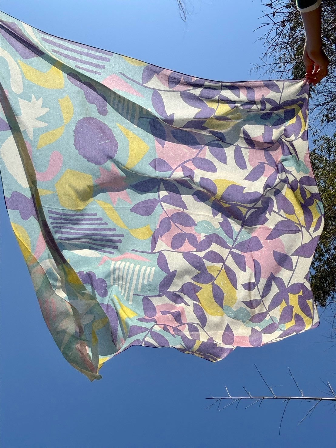 スカーフ「テンキ」うららか(コットンシフォン100%)