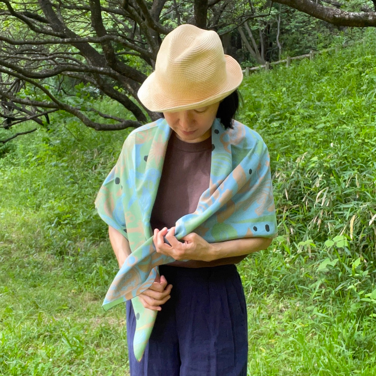 スカーフ「スパイス」アレンジ(コットン75%レーヨン25%)