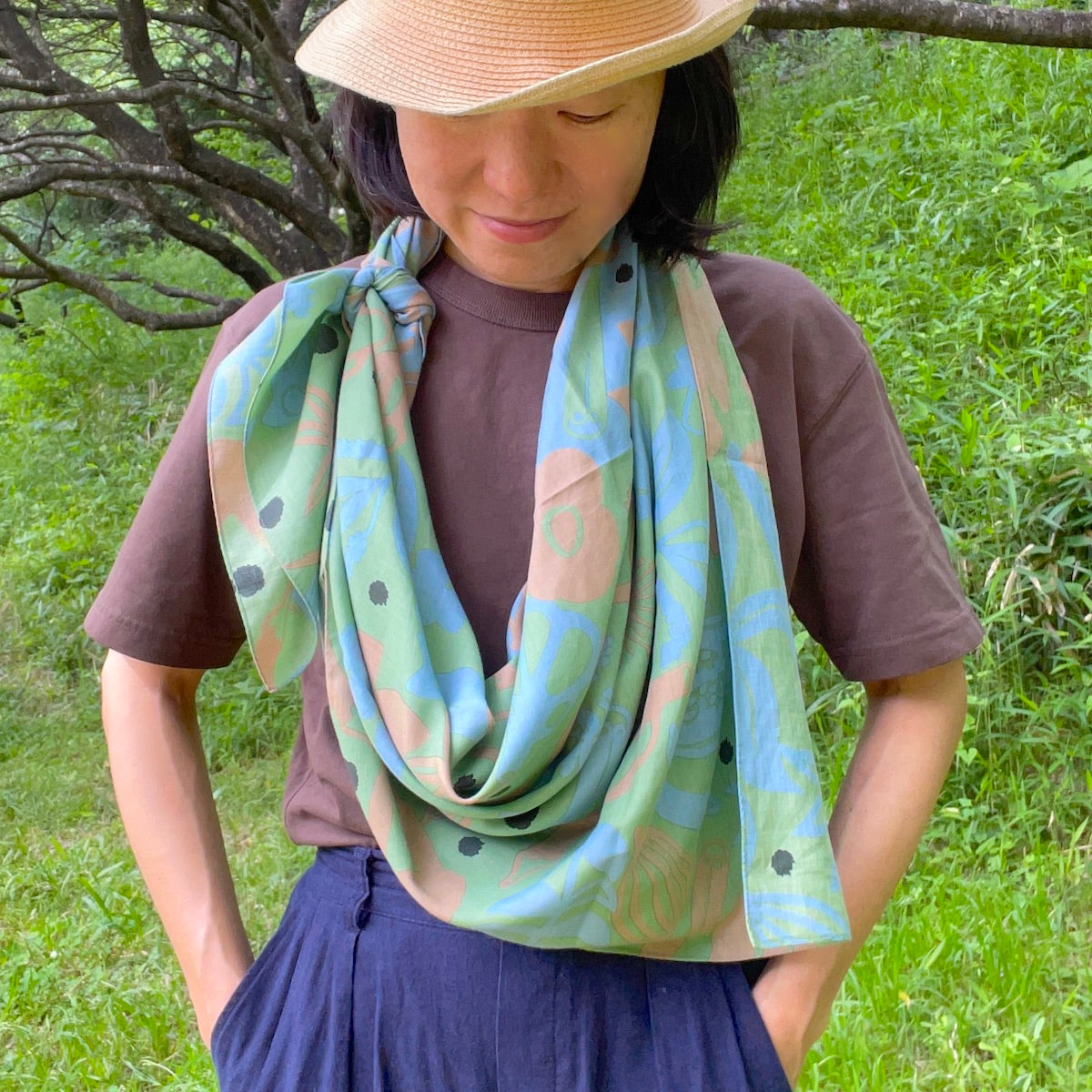 スカーフ「スパイス」アレンジ(コットン75%レーヨン25%)