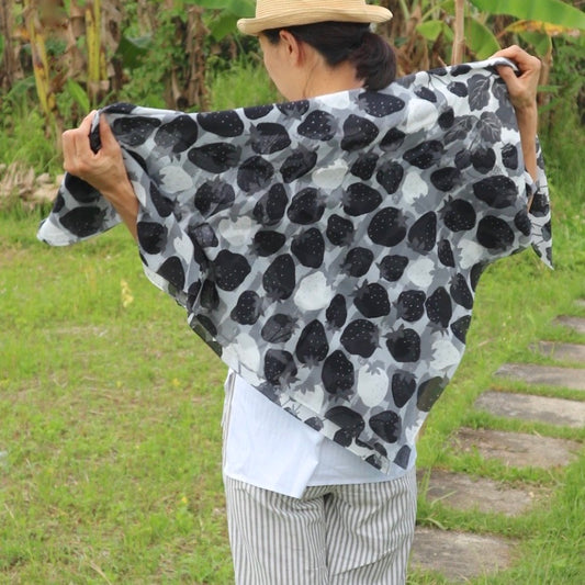 スカーフ「一期一会」おもいで(コットンシフォン100%)