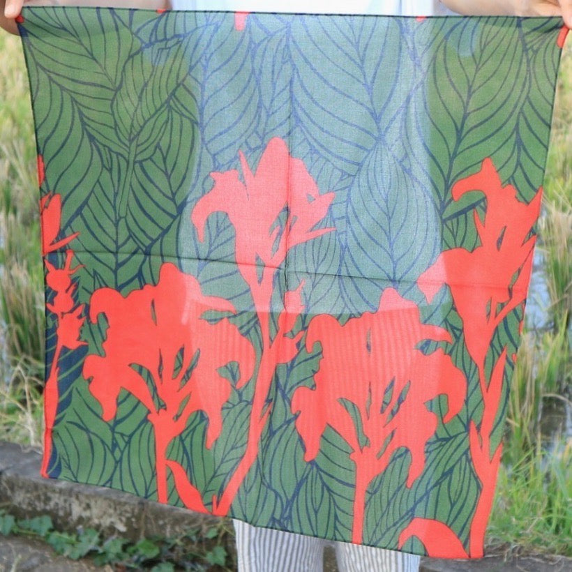 LAST1 ・Petit scarf "Kanna" desired-red series-1 (40% silk, 60% rayon)
