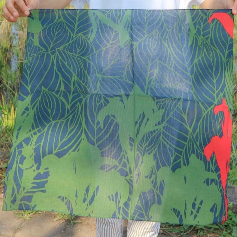 LAST1 ・Petit scarf "Kanna" desired-green series-1 (40% silk 60% rayon)