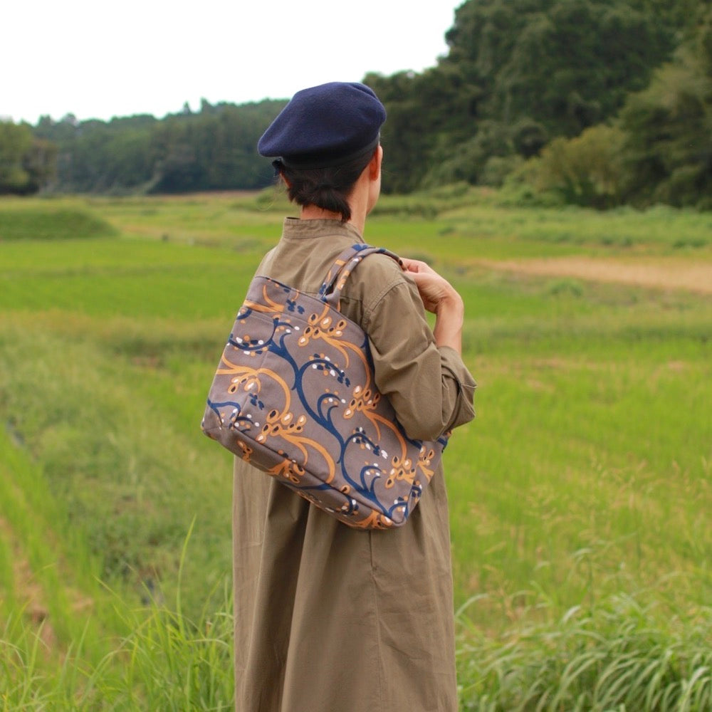 トート(M・サイドポケット付)「イネ」 オイシイネ!_田んぼ(ブラウン)