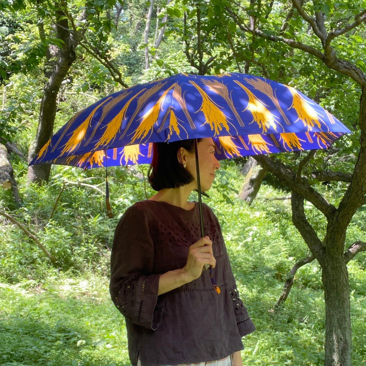 折り畳み傘「イネ」オイシイネ!_ネイビー