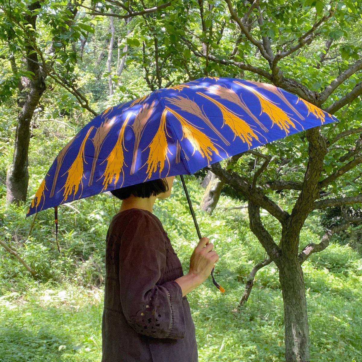 折り畳み傘「イネ」オイシイネ!_ネイビー