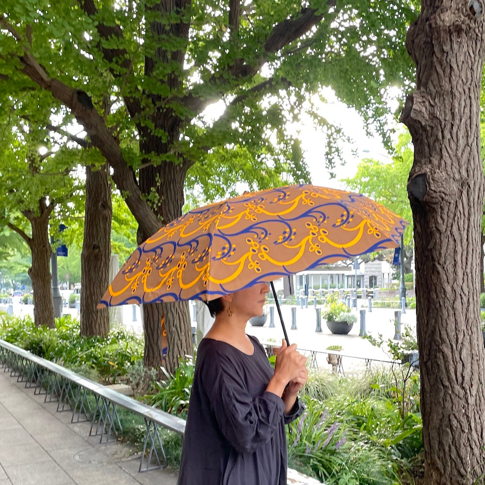 折り畳み傘「イネ」オイシイネ!_ブラウン