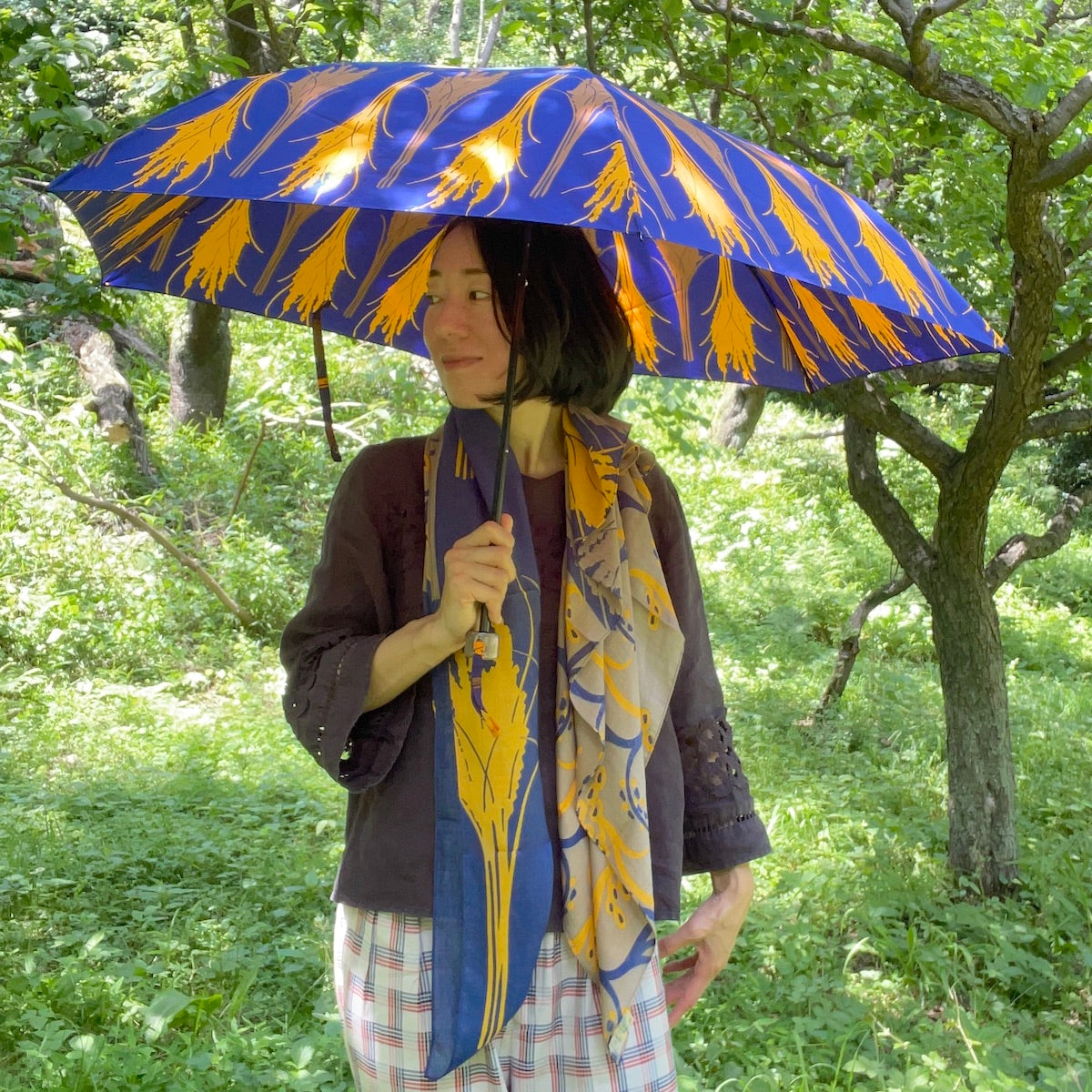 折り畳み傘「イネ」オイシイネ!_ネイビー