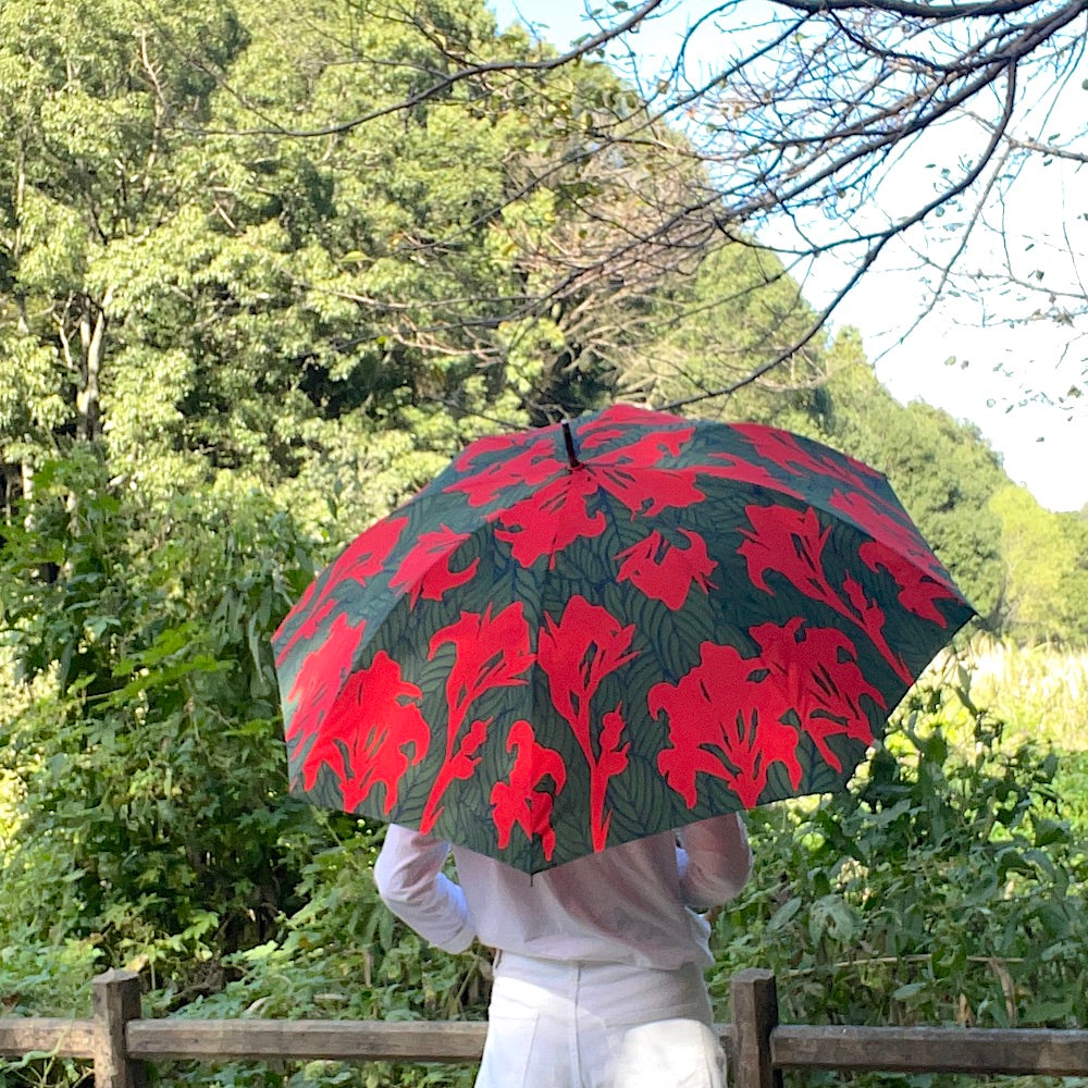Long umbrella “Kanna” desired_red