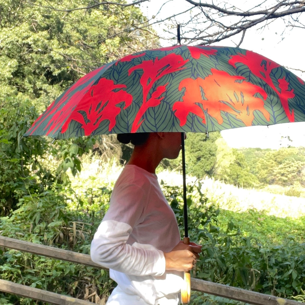 Long umbrella “Kanna” desired_red