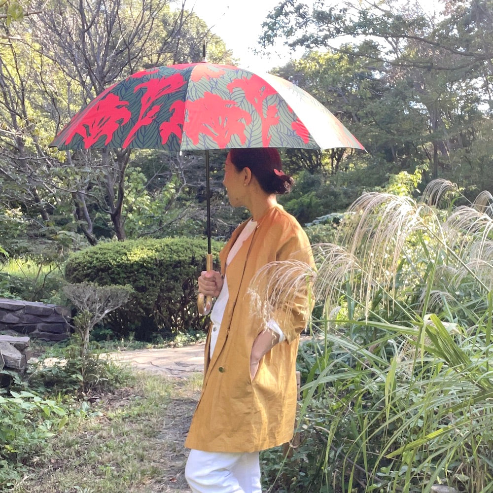 Long umbrella “Kanna” desired_red