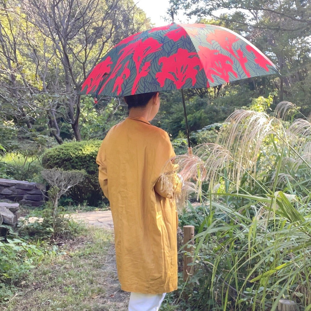 Long umbrella “Kanna” desired_red
