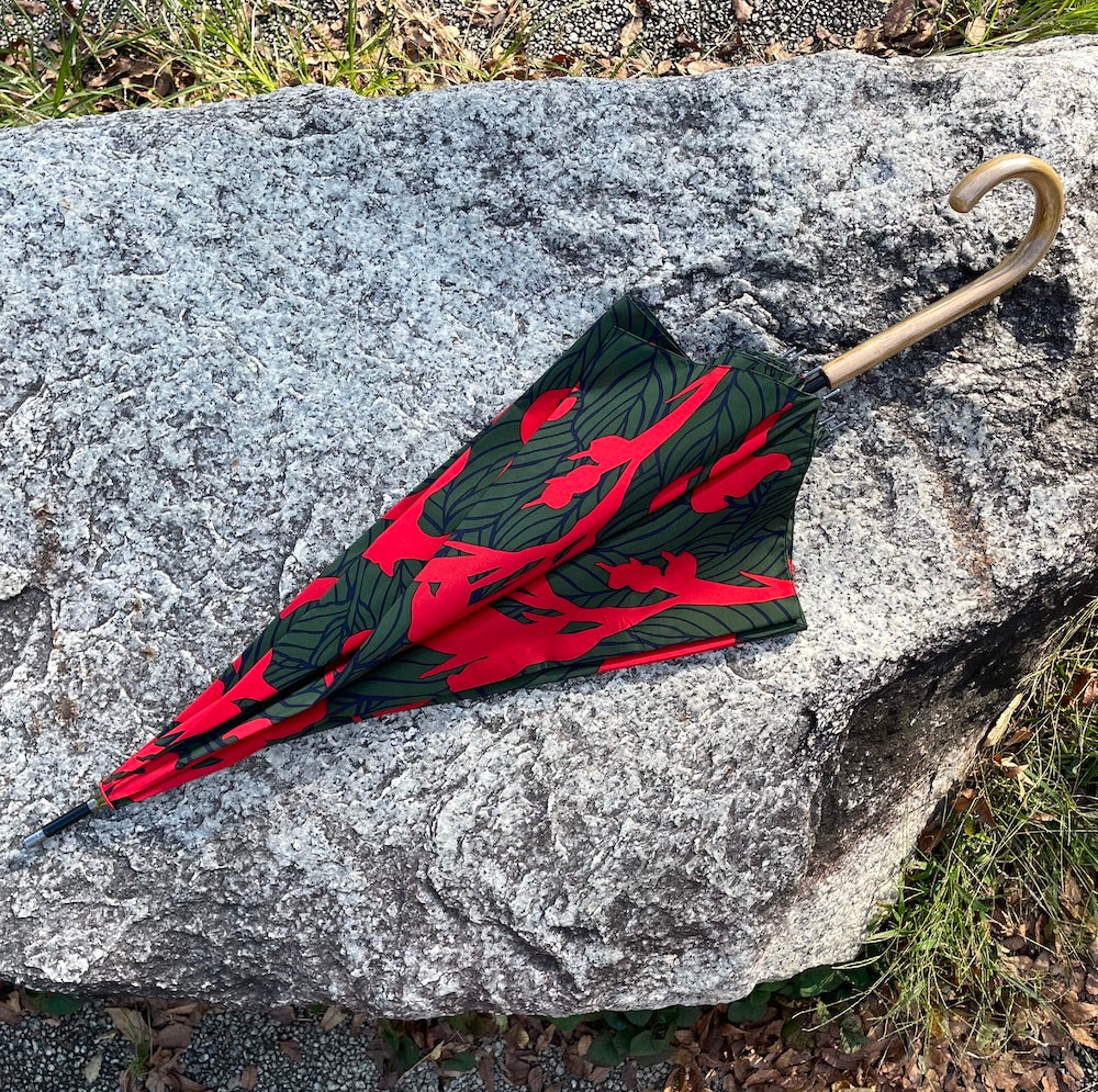 Long umbrella “Kanna” desired_red