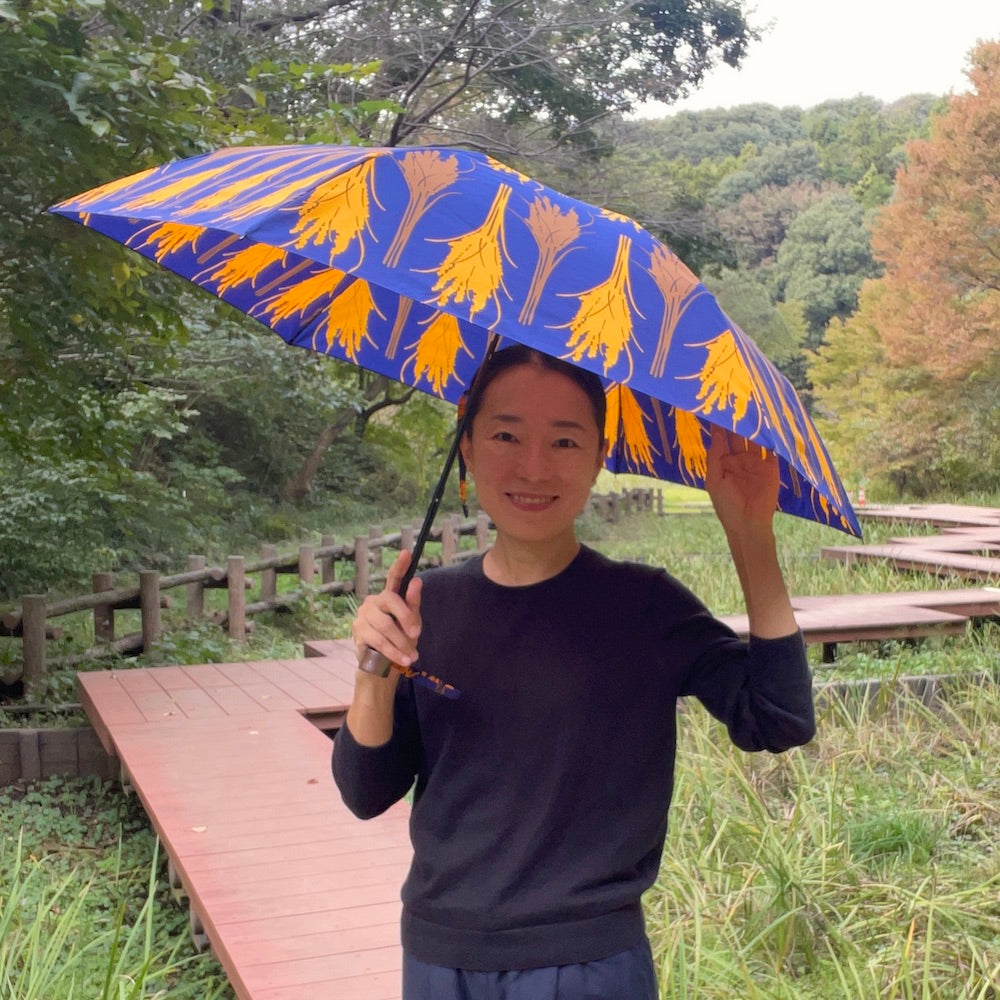 折り畳み傘「イネ」オイシイネ!_ネイビー