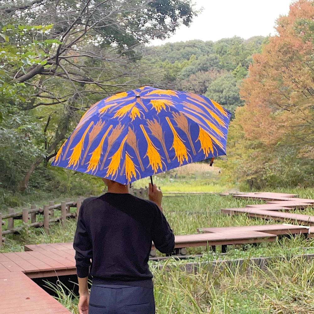 折り畳み傘「イネ」オイシイネ!_ネイビー