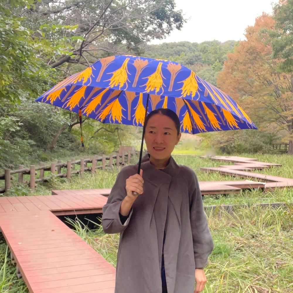 折り畳み傘「イネ」オイシイネ!_ネイビー