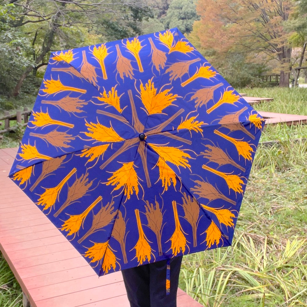 折り畳み傘「イネ」オイシイネ!_ネイビー