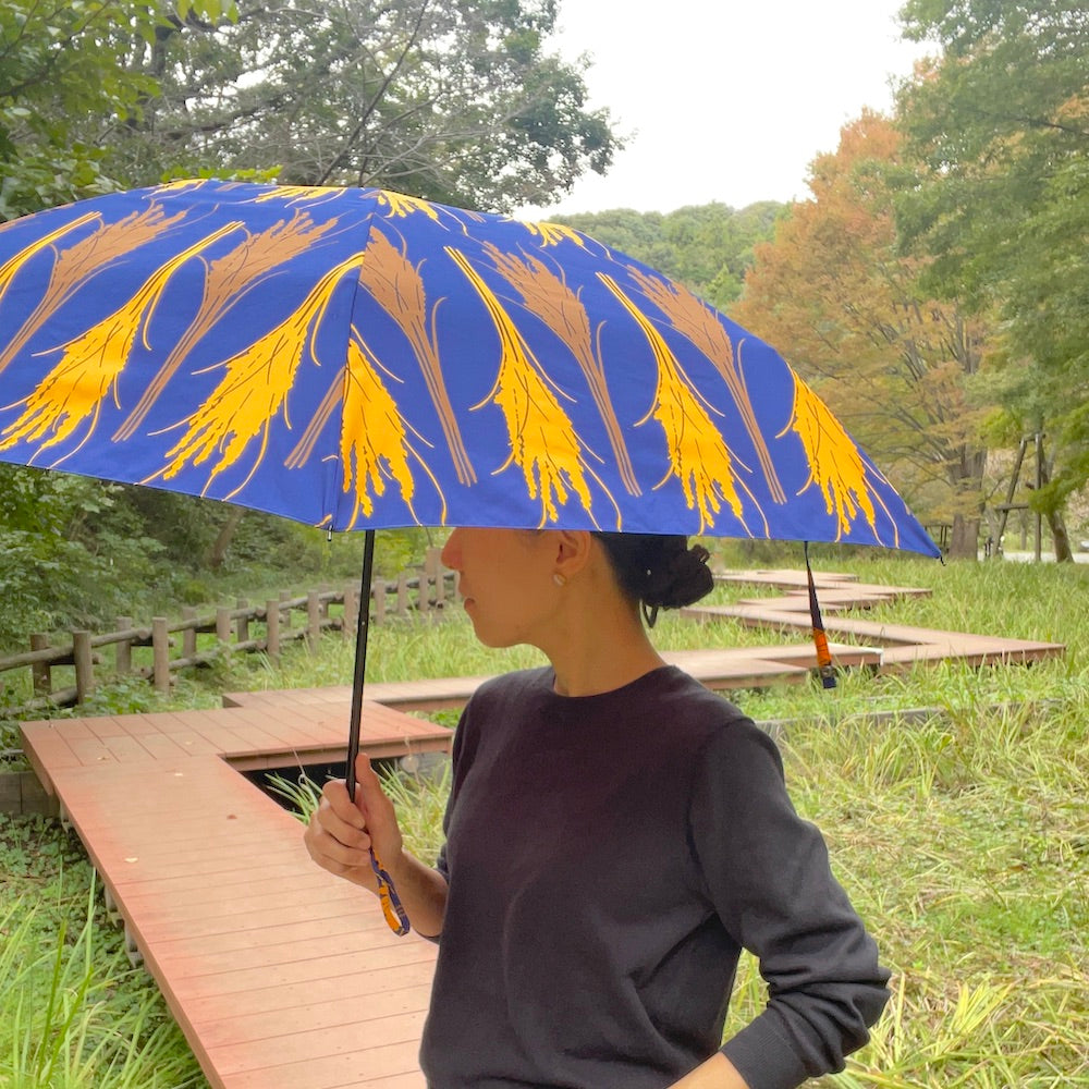 折り畳み傘「イネ」オイシイネ!_ネイビー