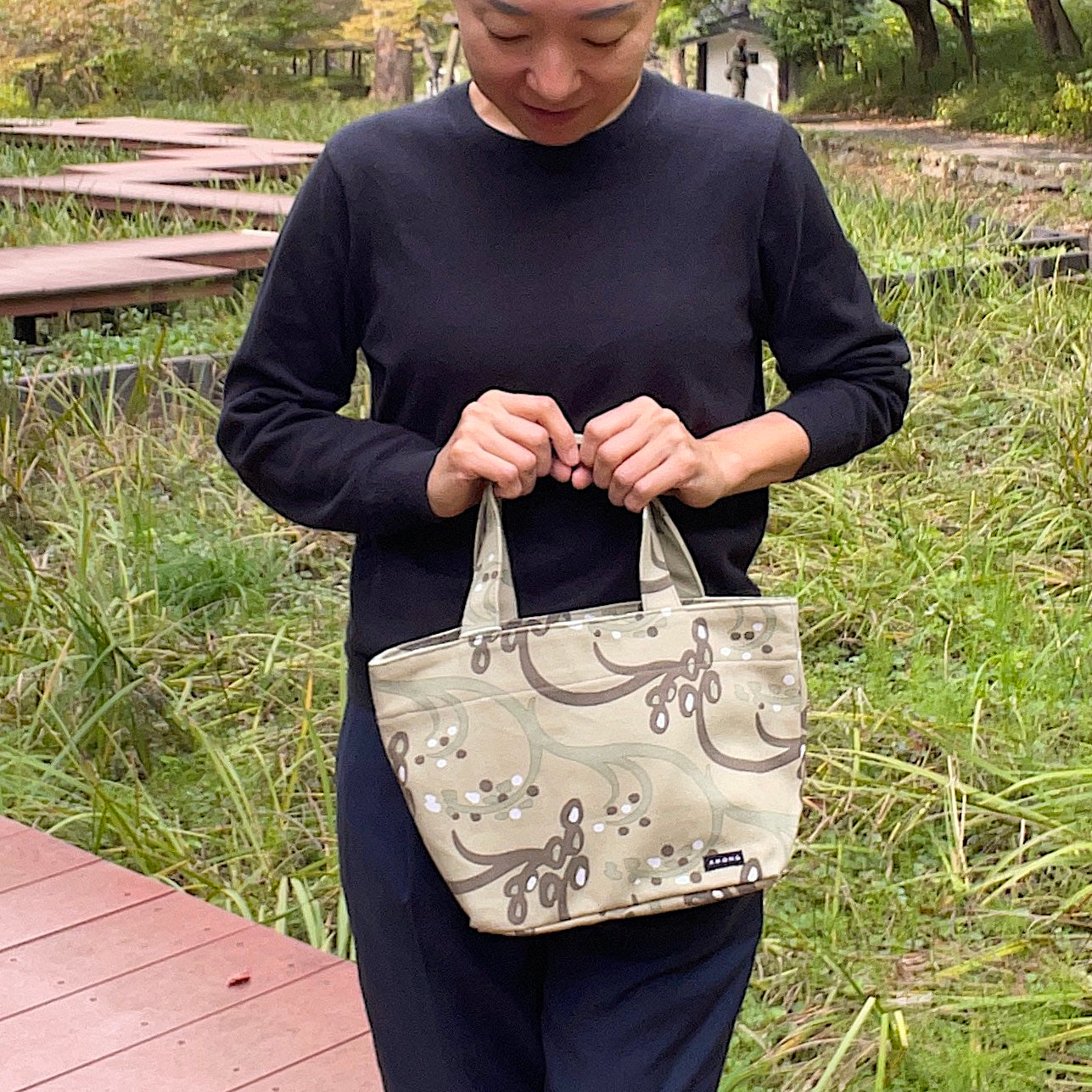 LAST1 トート (S)「イネ」アイタイネ!_田んぼ柄