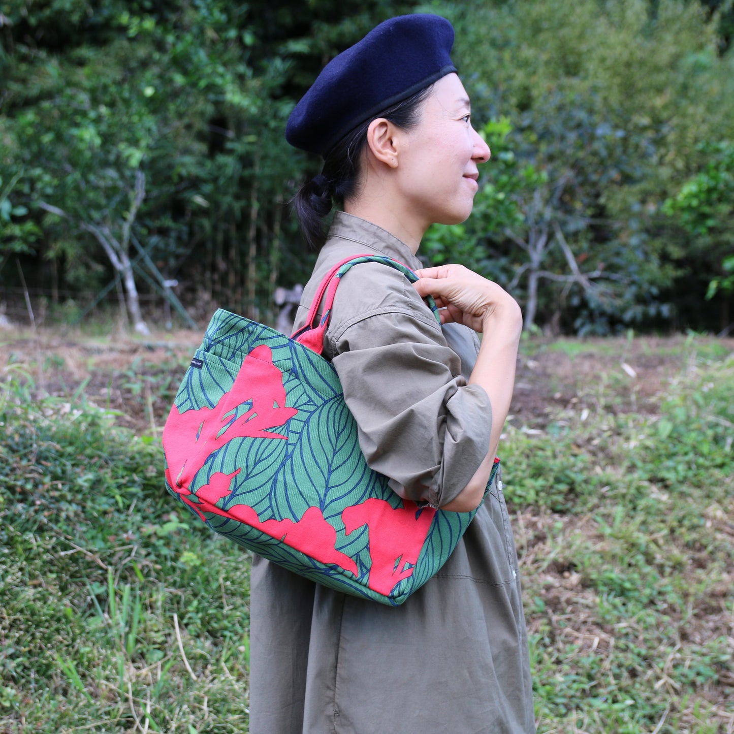 トート(サイドポケットS) 「カンナ」_希望_レッド