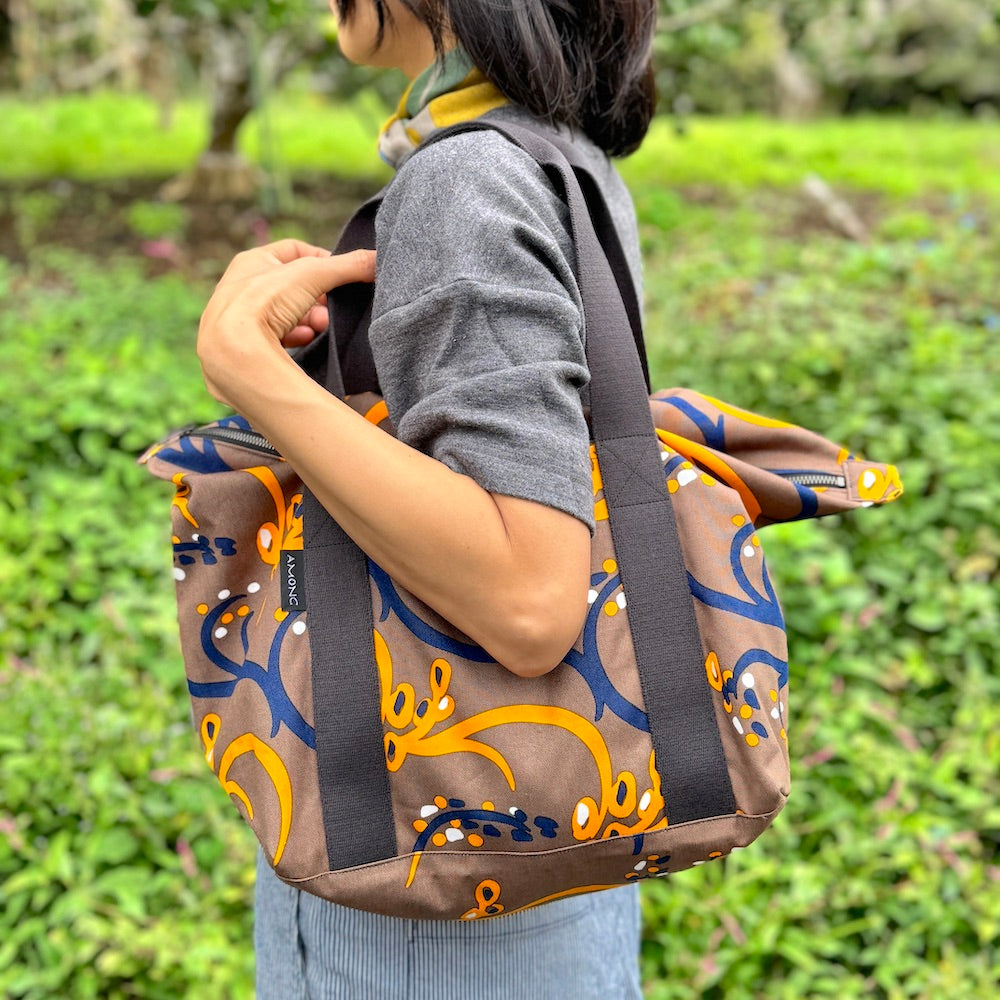 ボストンバッグ「イネ」オイシイネ!_ブラウン