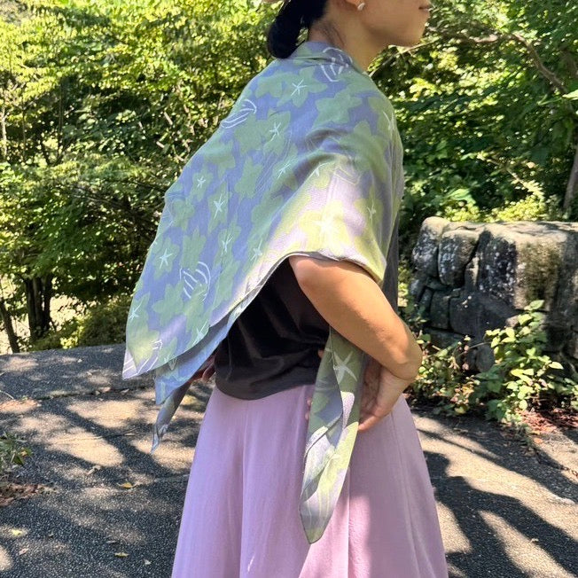 スカーフ「スターフルーツ」ギフト(シルク40% レーヨン60%)