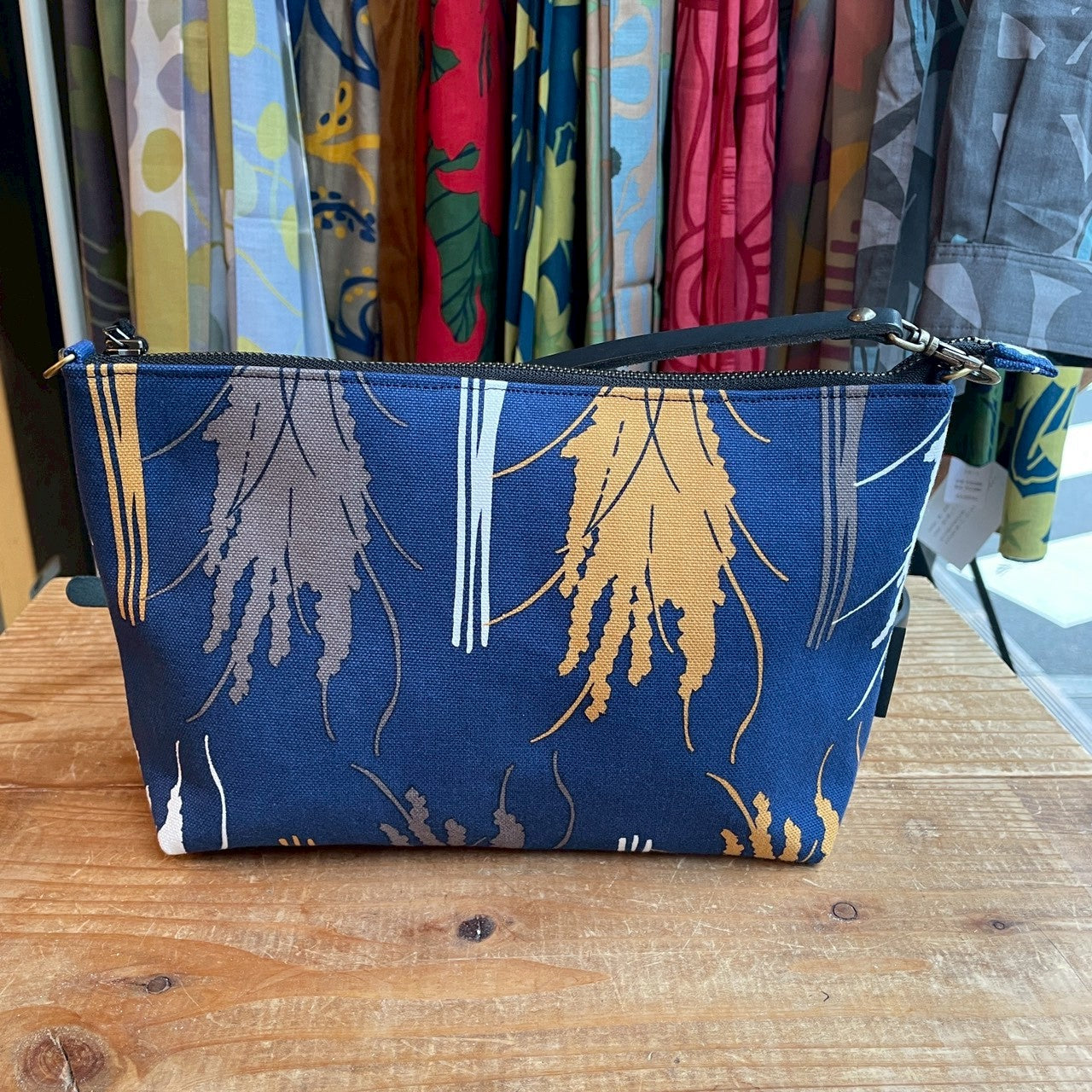 ミニショルダー 「イネ」オイシイネ!_稲穂柄(ネイビー)