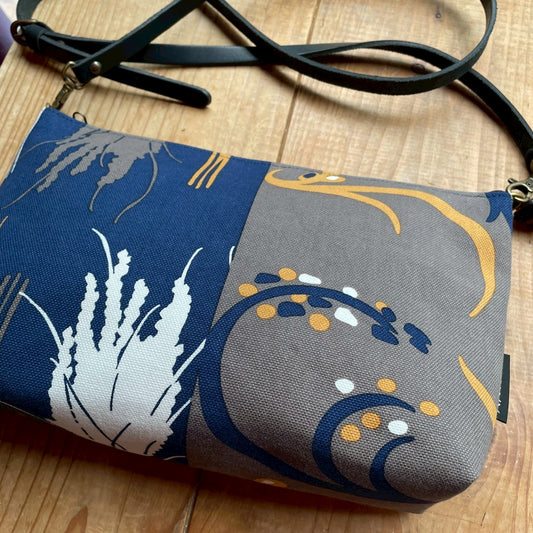 ミニショルダー 「イネ」オイシイネ!_稲穂&田んぼ(ネイビー&ブラウン)