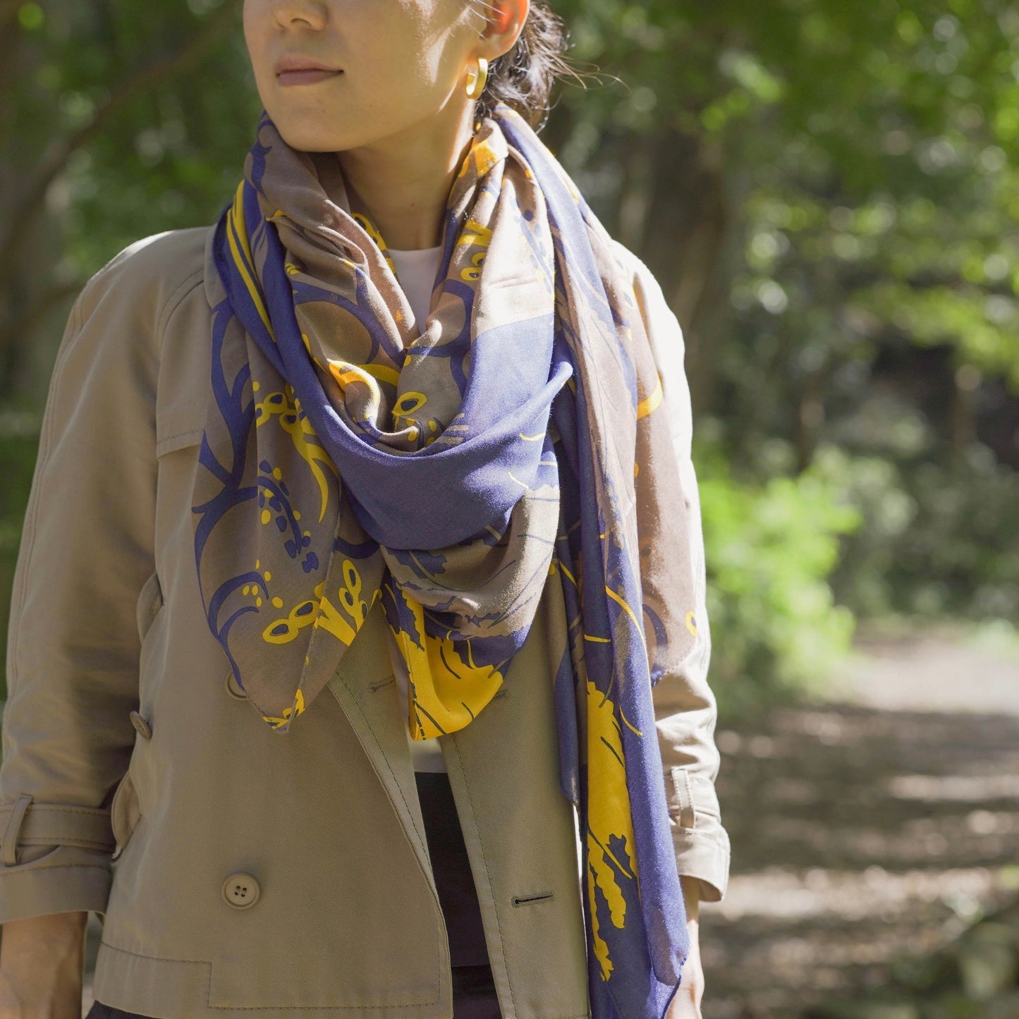 LAST1ストール「イネ」 オイシイネ!(シルク40%レーヨン60%)