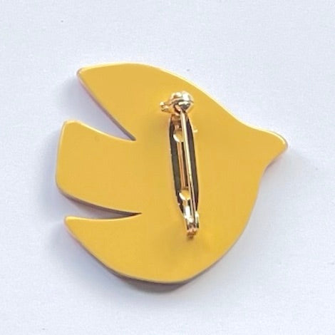 ブローチ「ヒヨドリ」3