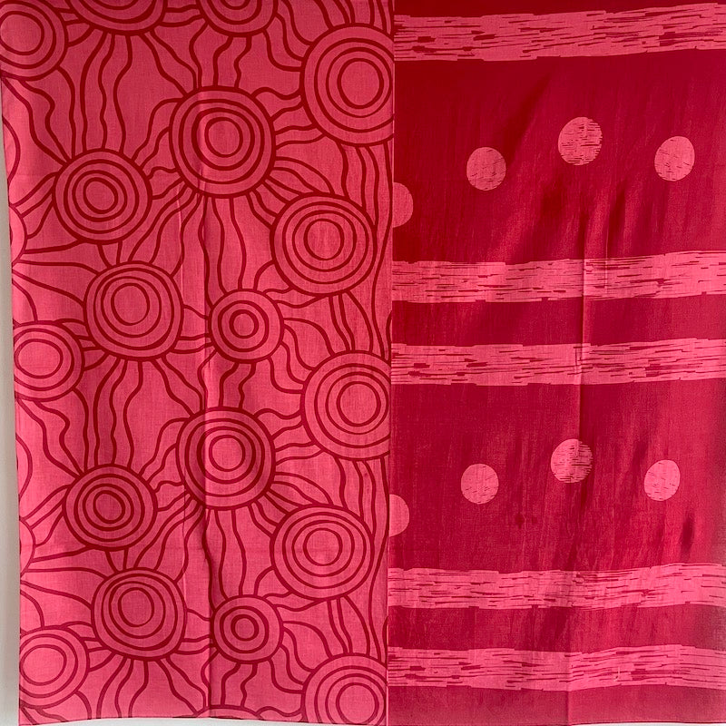 スカーフ「太陽と月」日光浴(コットン100%)