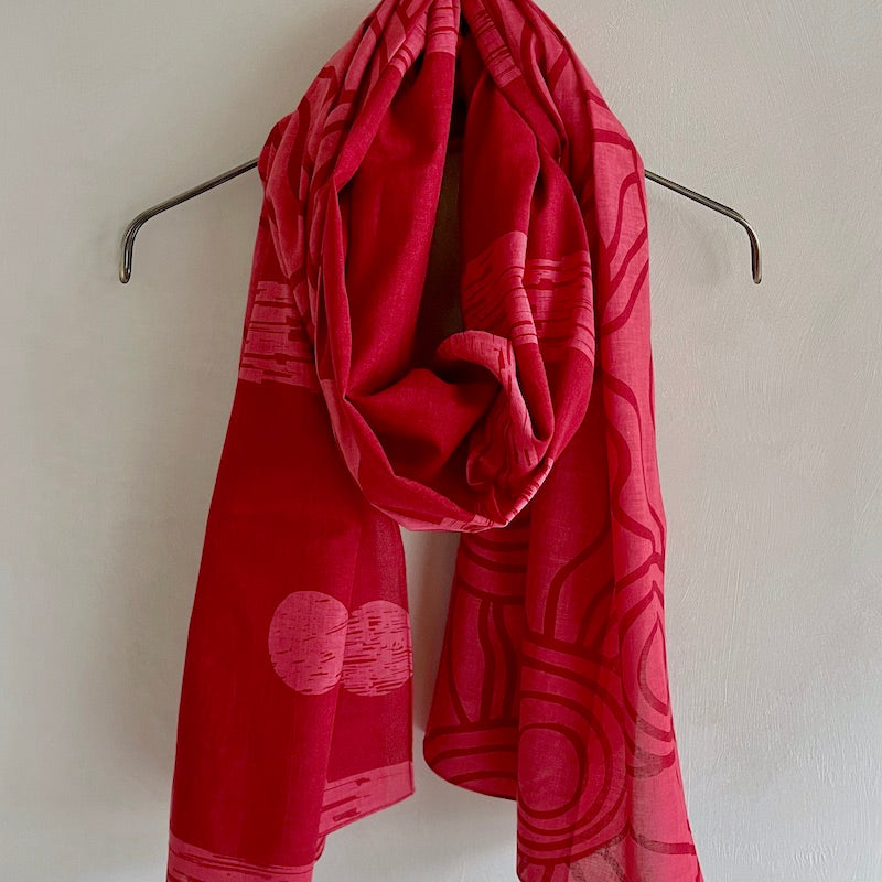 ストール「太陽と月」日光浴 (コットン100%)