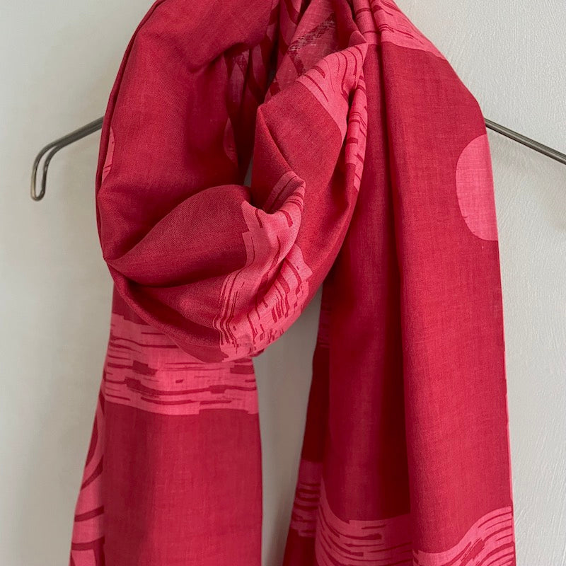 ストール「太陽と月」日光浴 (コットン100%)